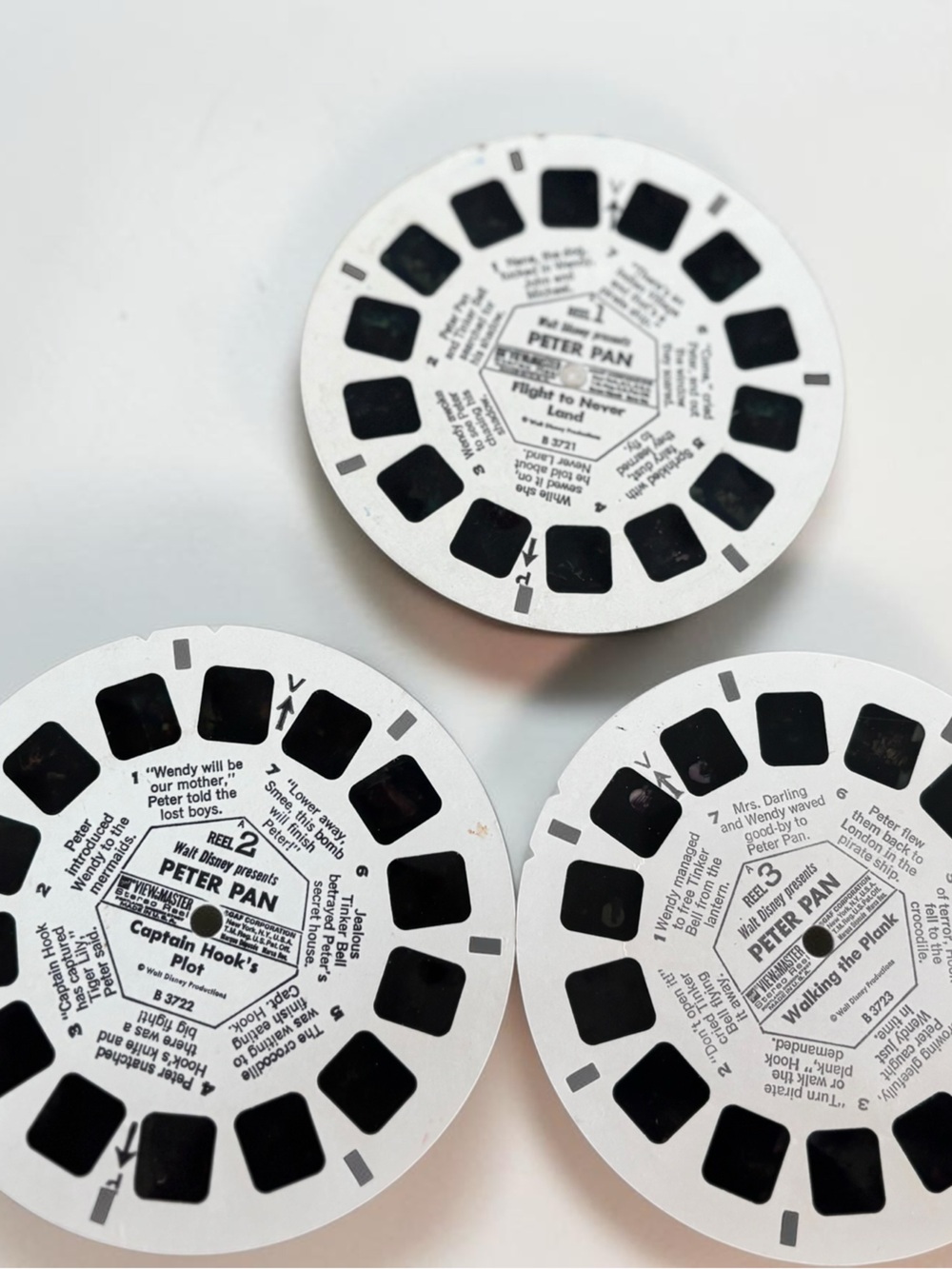 Vintage Disney Peter Pan View-Master Reels Set of 3 Retro